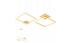 Suspensie Redo Sigua, aur mat, LED, 137W, 7732 lumeni, alb cald 3000K, L.110 cm